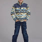 Roper Boy's Aztec Print Microfleece Pullover (Cream/Navy) - Children's Jacket