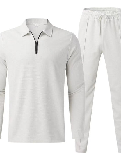 Men's Full Size Long Sleeve Top and Pants Set Plus Size - Farnelli