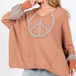 SAGE + FIG Peace Sign Mineral Wash Terry Top - Farnelli