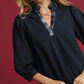 Umgee French Terry Ruffle Hem Dress with Plaid Trim - Farnelli