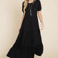 BOMBOM Short Sleeve Tiered Maxi Dress - Farnelli