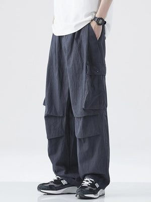 Men's Drawstring Wide Leg Cargo Pants - Farnelli