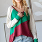 HOPELY Full Size Color Block Long Sleeve T-Shirt - Farnelli