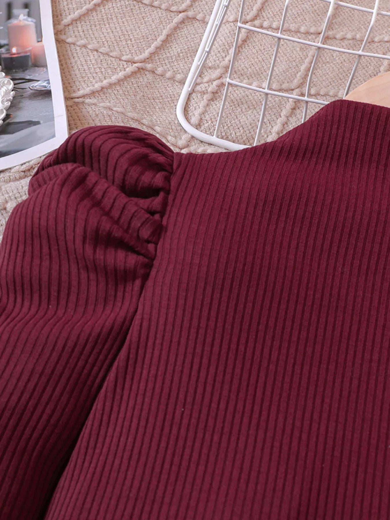 Children's Long Sleeve Top & Houndstooth Pants Set - Farnelli