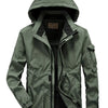 Men's Plus Size Hooded Windproof Outdoor Jacket - Army Green