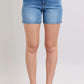 Judy Blue Full Size 2 Button Denim Shorts with Pockets Plus Size - Farnelli