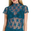 Zenana Lace See-through Layering Short Sleeve Top - TEAL
