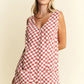 Jade By Jane Plus Size Back Tie Sleeveless Plaid Romper with Pockets - Farnelli