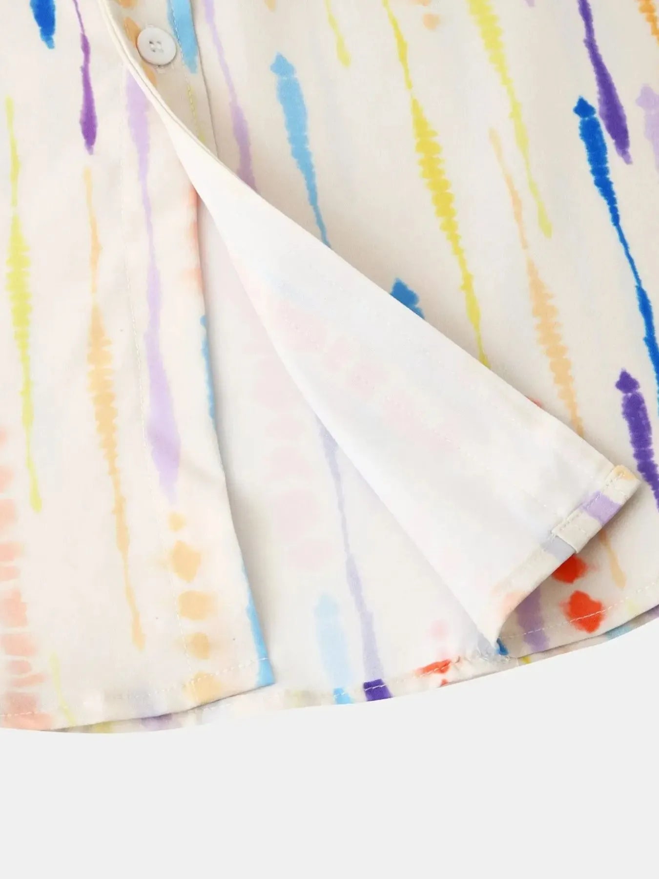 Men's Watercolor Stripe Print Long Sleeve  Shirt - Farnelli