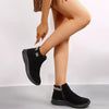 Round Toe Platform Boots - Black