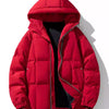 Men's Full Size Hooded Padded Winter Coat Plus Size - Red