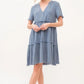 And The Why Washed Frayed Detail Tiered Dress - Farnelli