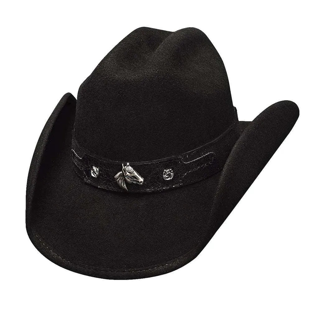 Bullhide Horsing Around shapeable wool children's hat by HatCountry with a playful equestrian design