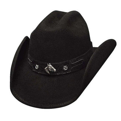 Bullhide Horsing Around shapeable wool children's hat by HatCountry with a playful equestrian design
