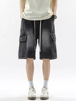 Men's Full Size Wash Drawstring Cargo Shorts Plus Size - Farnelli