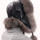 Genuine Silver Fox Fur Genuine Leather Hat