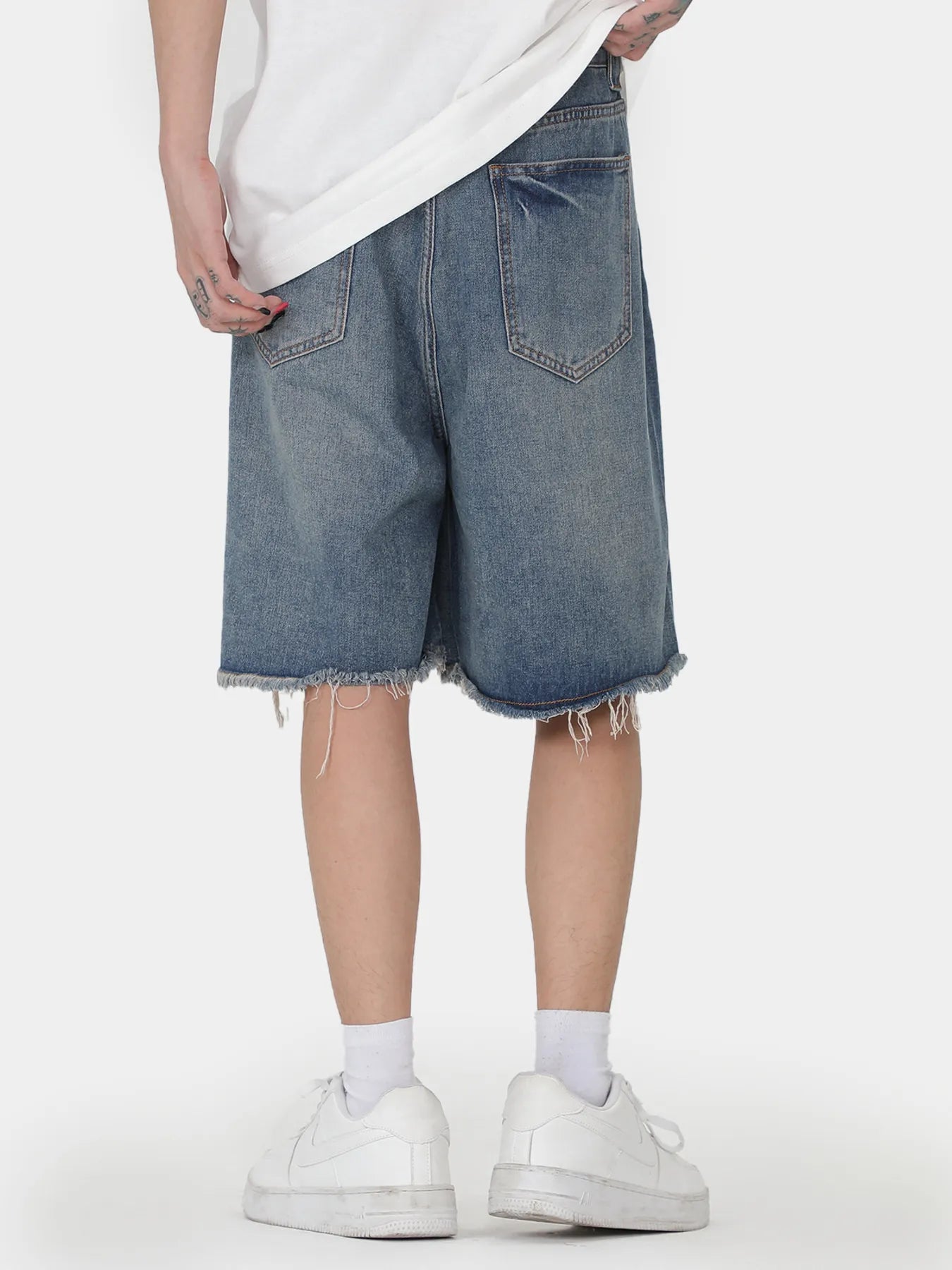 Men's Distressed Denim Shorts - Farnelli