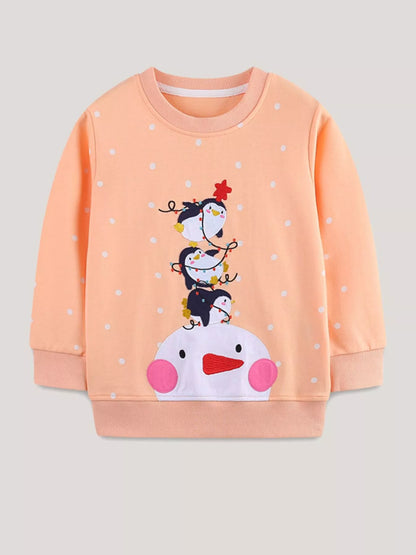Children's Penguin Round Neck Sweatshirt - Farnelli