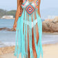 Fringe Spaghetti Strap Cover-Up - Farnelli