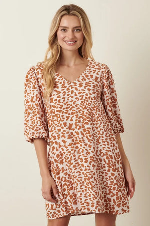 Mittoshop Animal Print Puff Sleeve Mini Dress - Farnelli