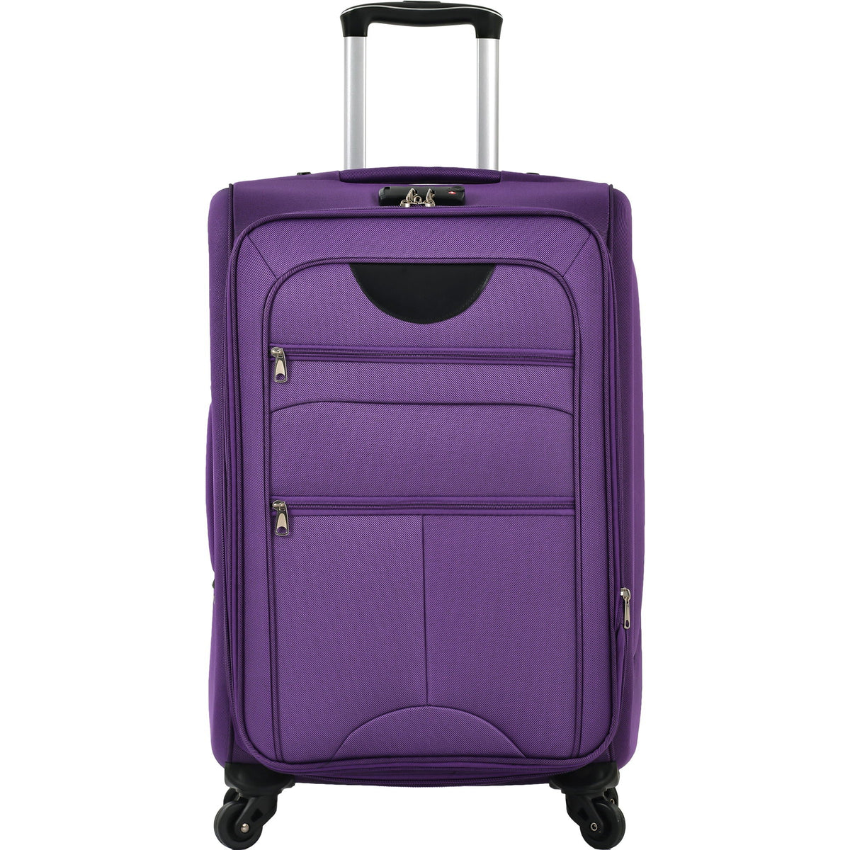HouseOfZazla expandable softside luggage 3-piece set with spinner wheels in multiple colors