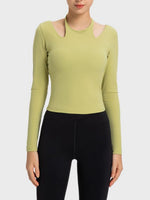 Millennia Halter Neck Long Sleeve Sporty Top - Farnelli
