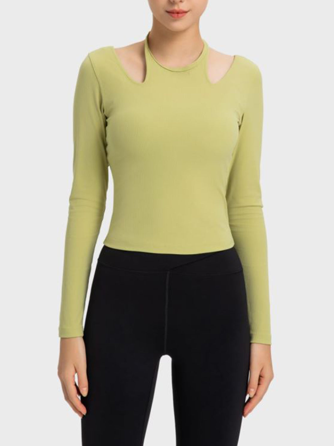 Millennia Halter Neck Long Sleeve Sporty Top - Farnelli