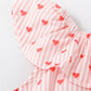 Children's Heart Print Ruffle Trim Dress - Farnelli