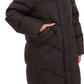 Nellie Genuine Fur Trim Down Fill Coat in Black