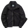 Men's Plus Size Zip Up Jacket with Pockets - Black