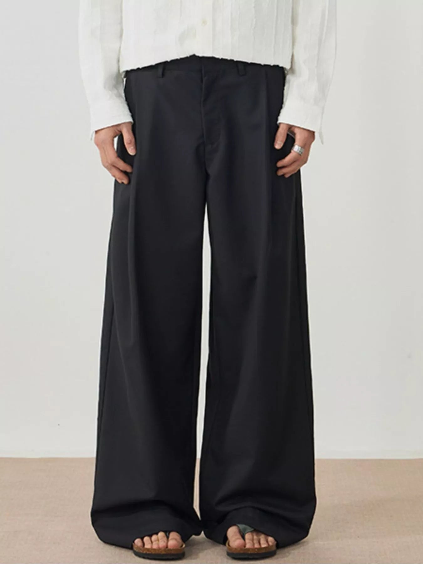 Men's Wide Leg Pleated Pants - Farnelli