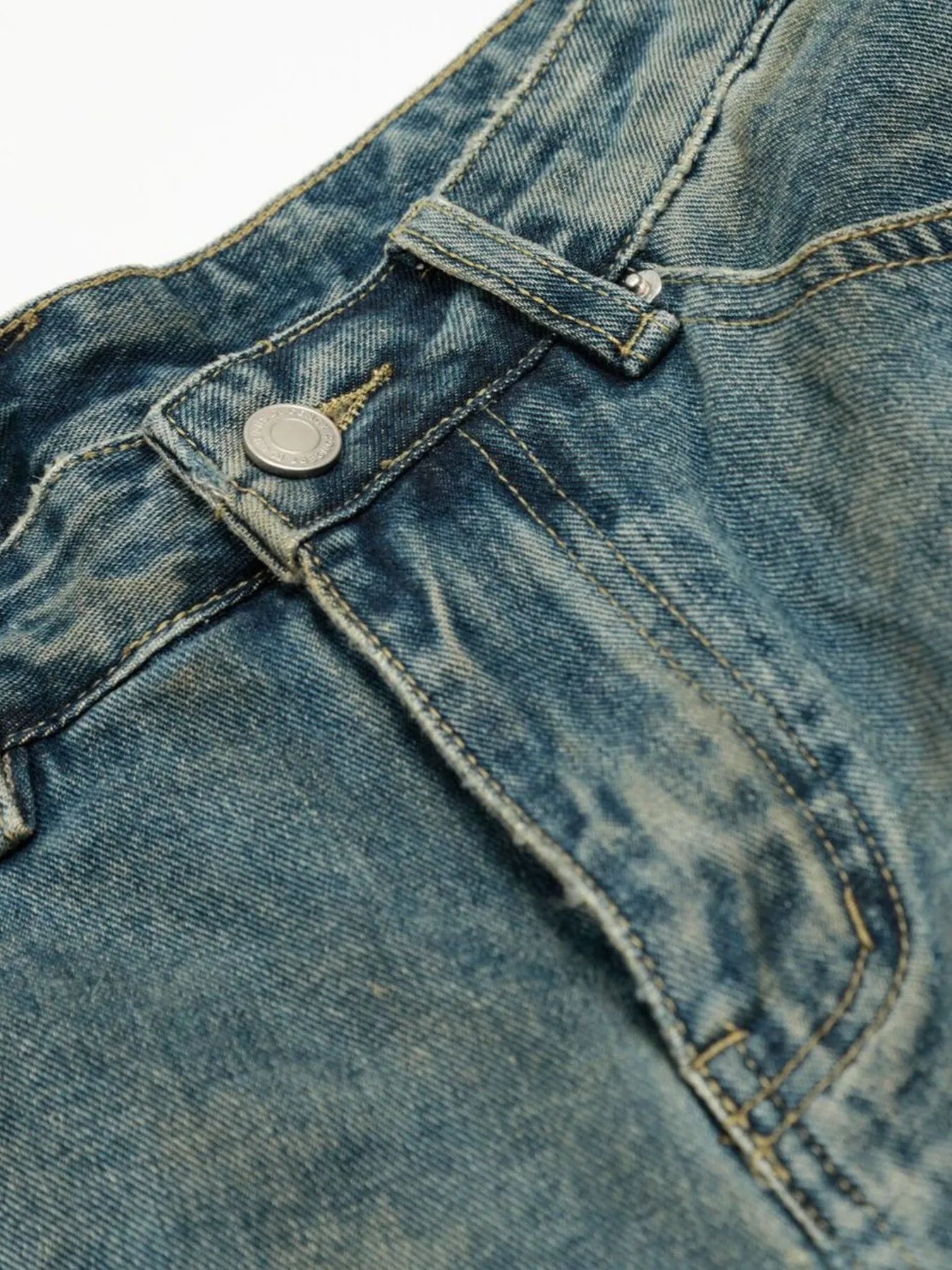 Men's Distressed Camo Patchwork Denim Shorts - Farnelli