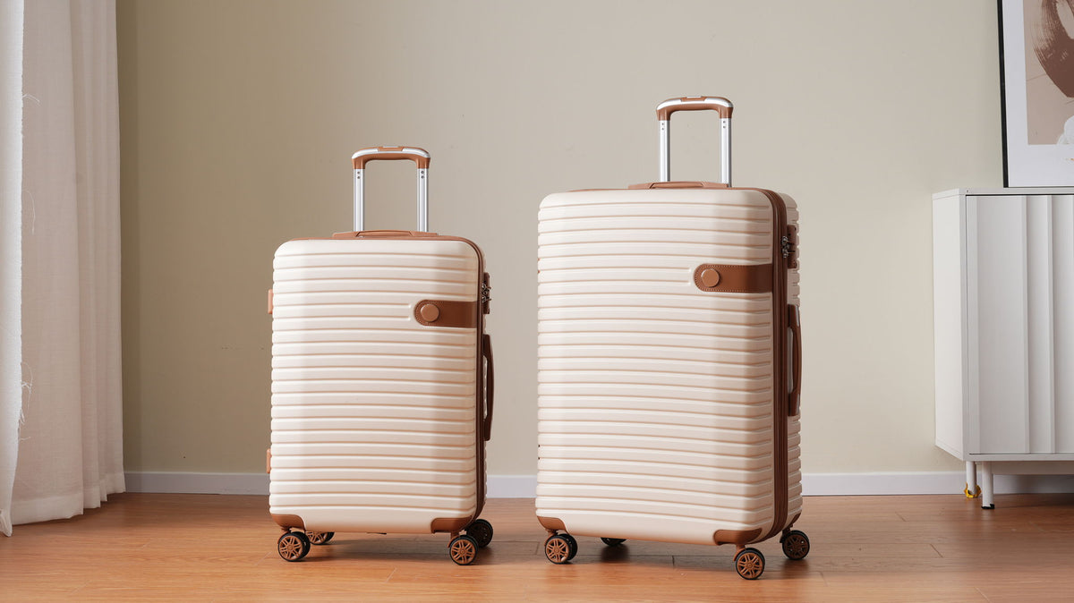 HouseOfZazla 4 piece hard shell luggage set with spinner wheels in multiple colors