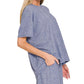 Zenana Soft Melange Short Sleeve Tee and Shorts Set - Farnelli