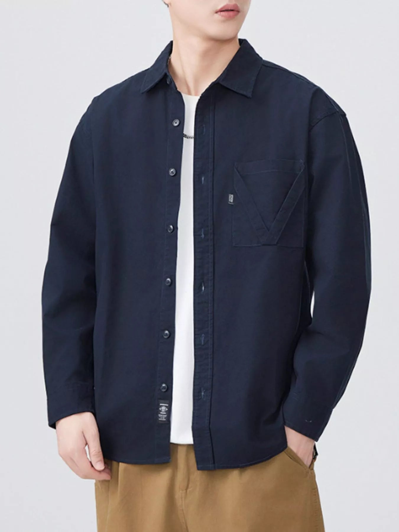 Men's Plus Size Button Up Long Sleeve Shirt - Farnelli