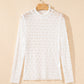 Ruth Sheer Mesh Patterned Lettuce Trim Top - Farnelli
