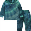 Children's Tie-Dye Hoodie and Pants Set - Turquoise
