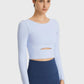 Millennia Cutout Long Sleeve Cropped Sports Top - Farnelli
