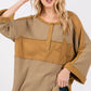 SAGE + FIG Star Applique Patch Exposed Seam Waffle Knit Top - Farnelli