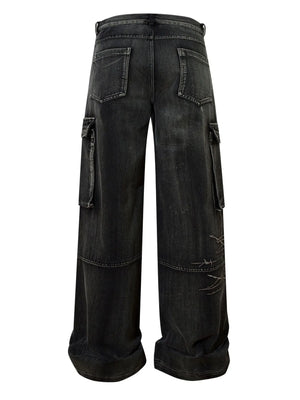Men's Wide Leg Cargo Jeans - Farnelli