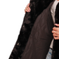 Kaia Eco-Fur Down Fill Coat in Black