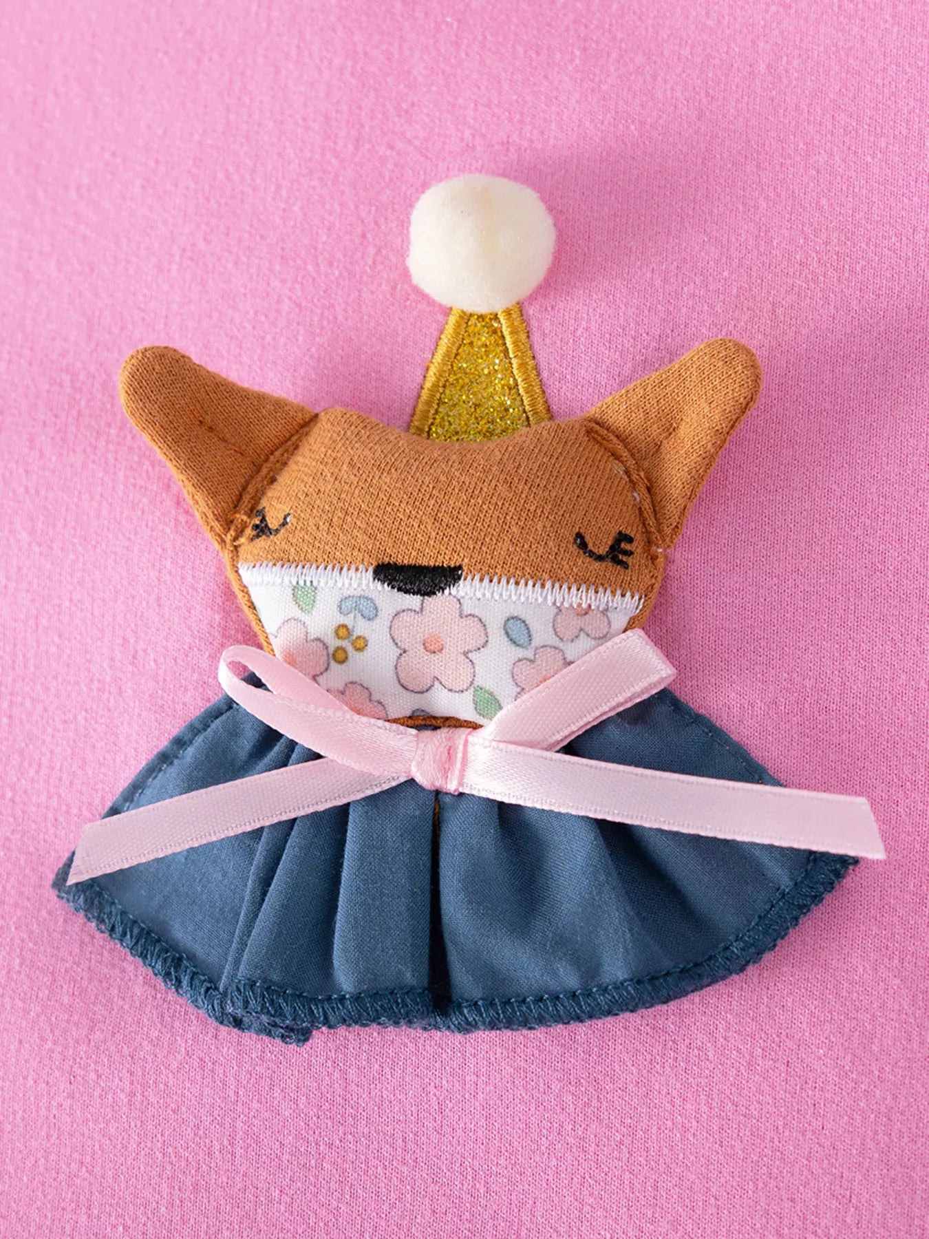 Children's Fox Applique Tulle Layered Dress - Farnelli