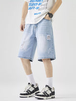 Men's Distressed Loose Fit Denim Shorts - Farnelli