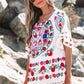 Selene Boho Floral Ruffle Trim Blouse - Farnelli