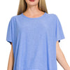 Zenana Round Neck Short Sleeve T-Shirt - CORNFLOWER BLUE