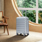 HouseOfZazla 20-inch silver ABS hard shell luggage with four spinner wheels