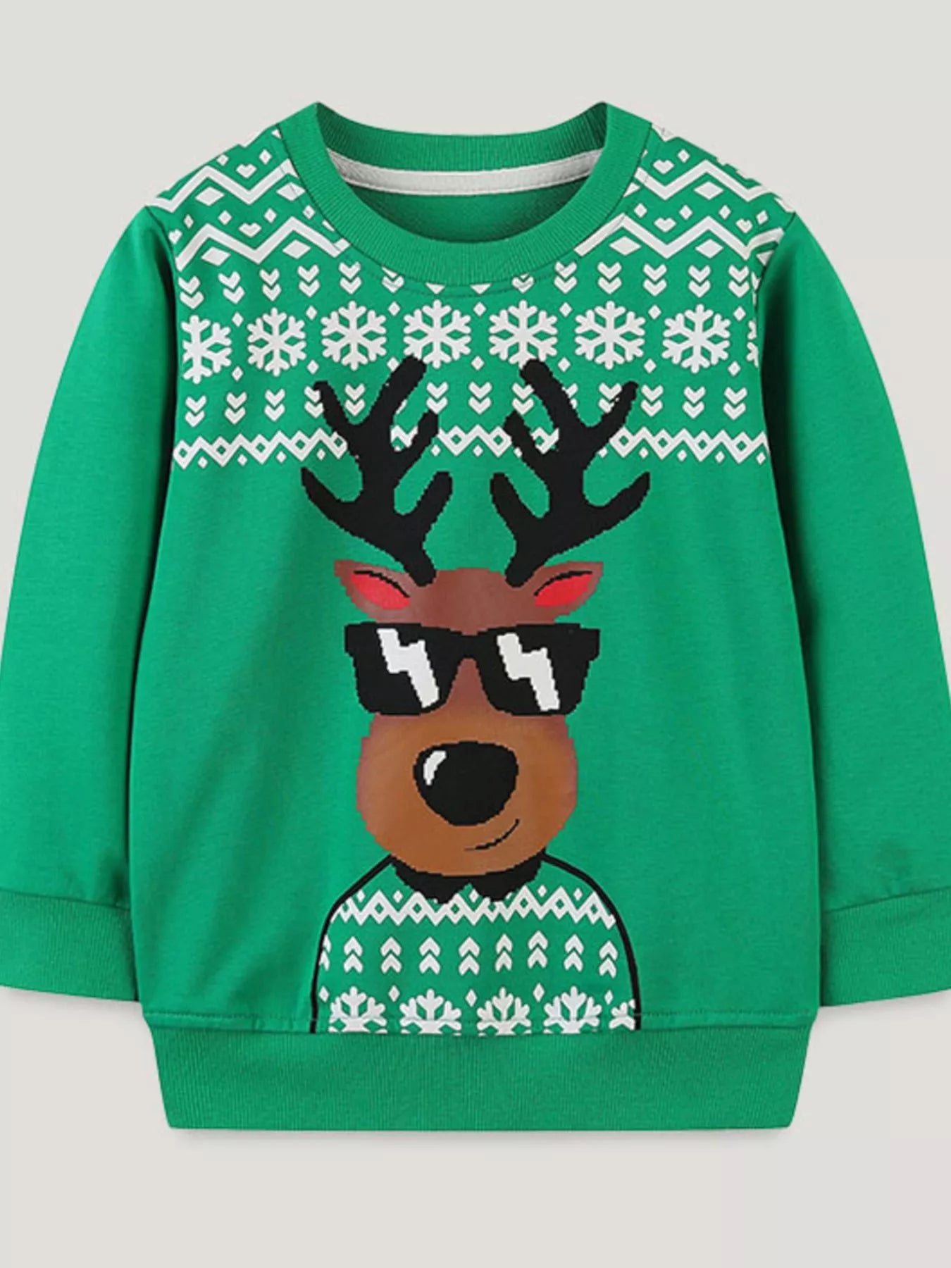 Children's Reindeer Graphic Christmas Sweatshirt - Farnelli