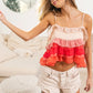 BiBi Crinkle Chiffon Ruffle Tiered Adjustable Strap Top - Farnelli