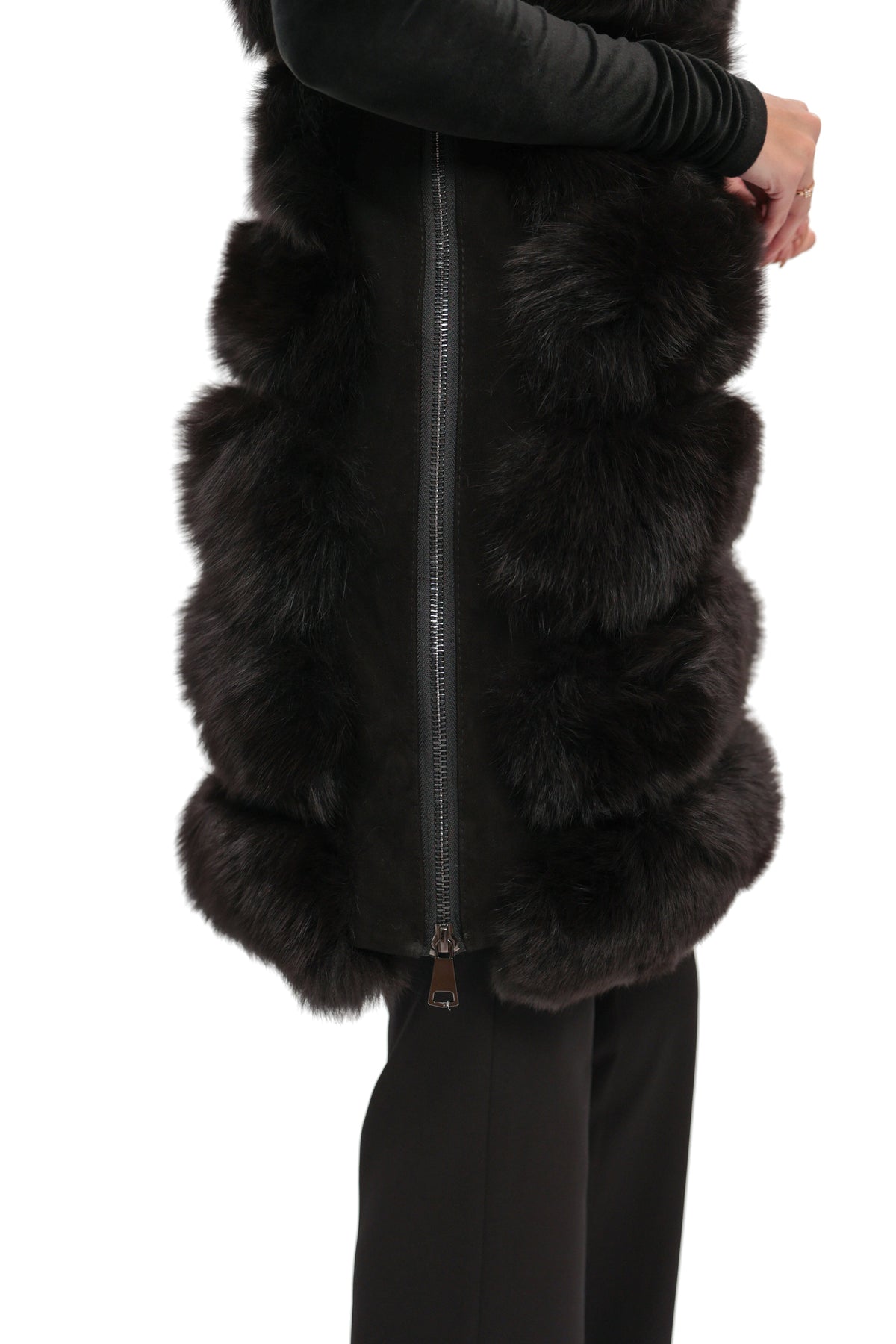 Genuine Polar Fox fur vest by Alaska® Outerwear Company, 90 cm length.