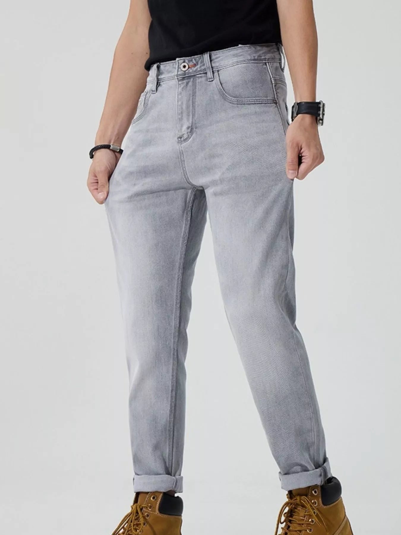 Men's Washed Straight Fit Jeans - Farnelli
